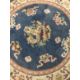 Carpets & Rugs: Chinese hand washed circular rug, blue ground with a central panel depicting - Image 2 of 5