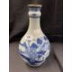 18th cent. Garlic head moulded guglet vase with building and landscape decoration. 9½ins. - Image 1 of 6