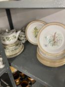 19th/20th cent. Ceramics: Wedgwood Santa Clara part tea set, floral painted dessert set, etc. Some