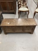 18th cent. Style oak sword chest/coffer of modest proportions. 37ins. x 13½ins. x 17ins.