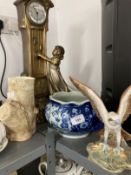 20th cent. Sylvac pottery figure of a sea hawk with a fish in it's talons, a Sylvac vase in the form