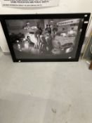 Automobilia: Signed black and white poster of Bunny Girls alongside an Aston Martin Volante at the