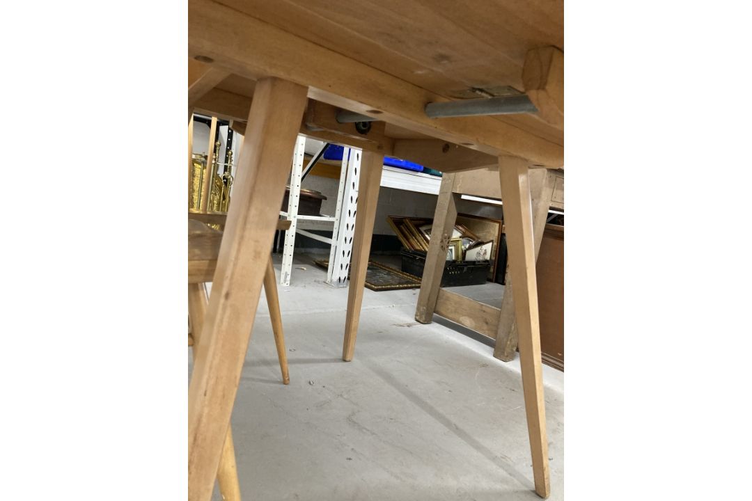 Mid 20th cent. Ercol ash oval drop leaf table and four model 391 stick back chairs with sticks - Image 3 of 3