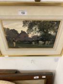 Miss F. Davies. English School: 1878 watercolour The Angle Cottage, Lyndhurst, monogrammed F.D