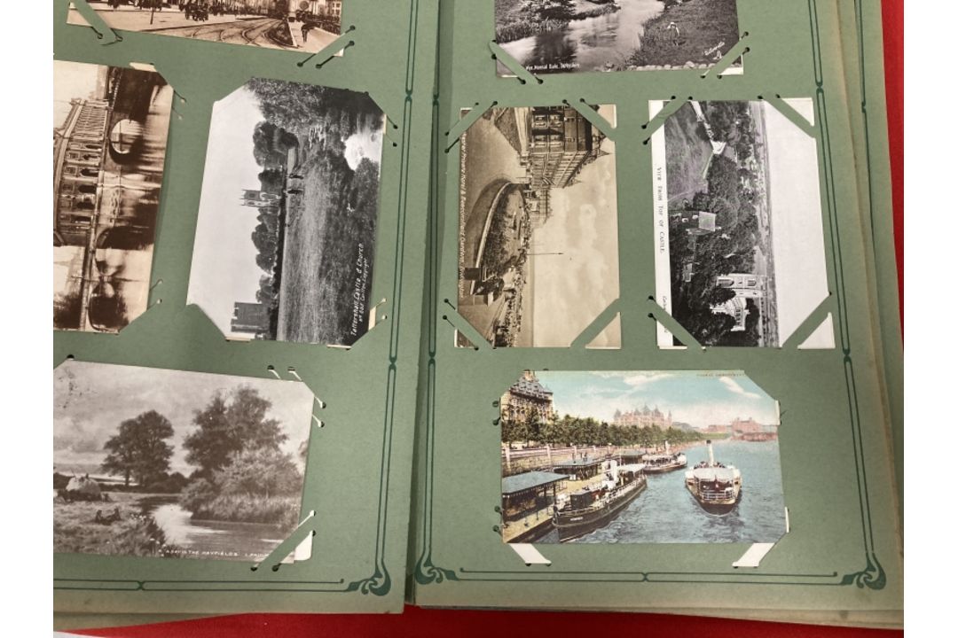 Postcards: Two albums, the first late 19th/early 20th cent. album with Japanned front and back - Image 5 of 6