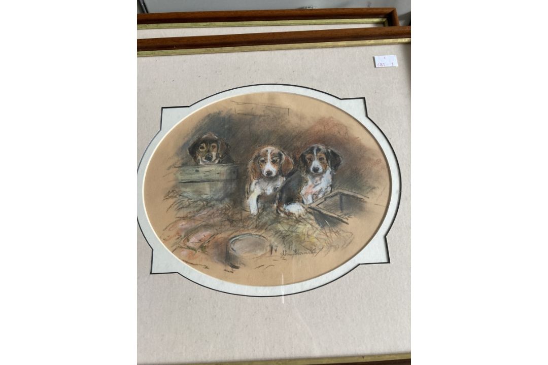 Nora Howarth: Pastels on paper, fox in undergrowth, signed, framed and glazed. 11ins. x 9ins. Jack - Image 3 of 3