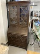 Early 20th cent. Mahogany bureau bookcase. 80ins. x 38ins. x 22ins.