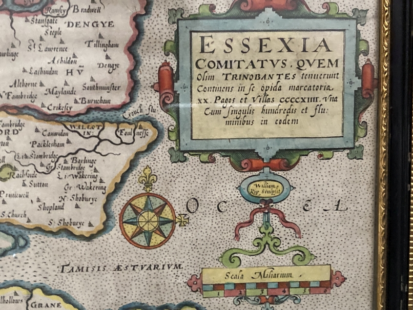 Antiquarian Maps: Early 17th cent. Hand coloured map of Essex, unknown cartographer, annotated in - Image 2 of 3