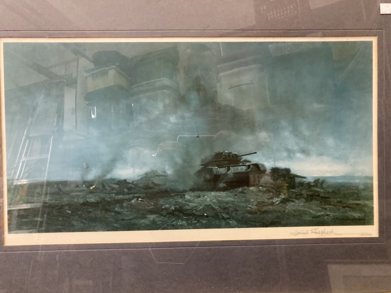 David Shepherd: Limited edition colour print depicting the action of the Royal Wiltshire Yeomanry at