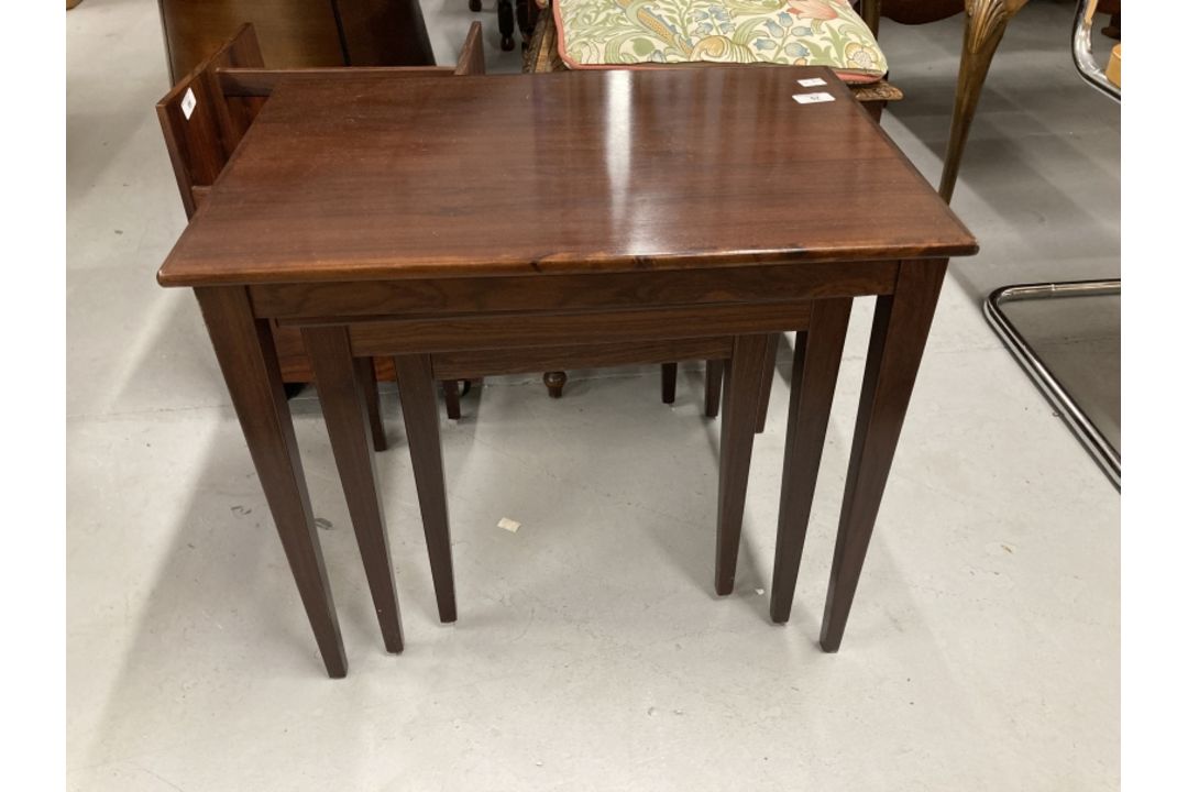 Danish Furniture: Kvalitet/Form/Funktion Design No 42 (original label) nest of three rosewood - Image 2 of 2