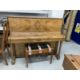 Art Deco walnut iron framed, maker W H Barnes piano and later stool. - Image 1 of 2