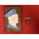 Militaria: Unusual ceramic Kriegsmarine plaque depicting a sailor mounted on board. 6½ins. Plus a - Image 1 of 2