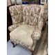 19th cent. Paisley upholstered high back porters chair, rib backed front pad feet shaped rear - Image 1 of 3