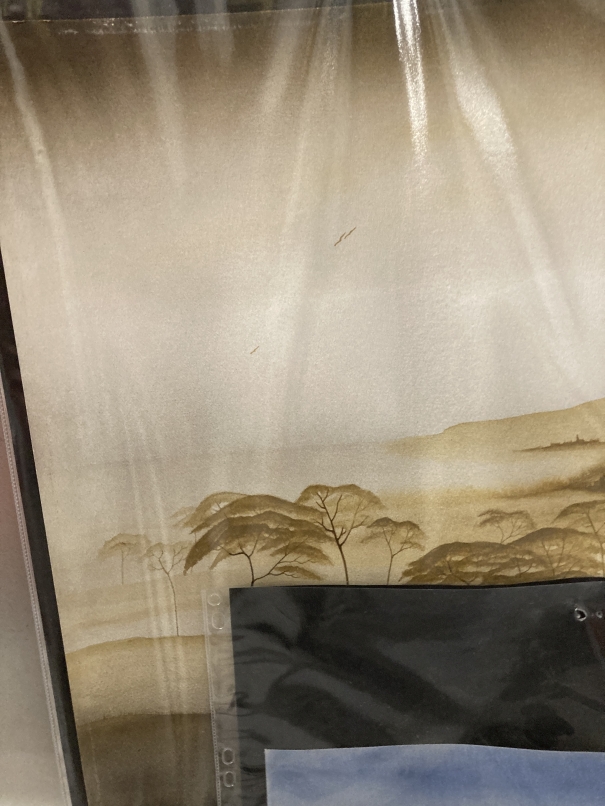 English School: 20th cent. Oil on canvas estuary scene, unsigned. 30ins. x 24ins. Plus four Linda - Image 4 of 5