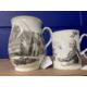 Worcester: Two printed Worcester mugs c1760, one bell shaped and printed with the Whitton Anglers, - Image 1 of 5