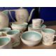 Susie Cooper 1930s coffee set comprising coffee pot, milk jug, teapot, sugar bowl, six cans and - Image 3 of 3