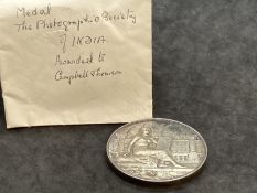 Medals & Decorations: 19th cent. The Photographic Society of India silver prize medal designed and