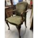 Early 20th cent. Queen Anne style elbow chair shepherd's crook open arms on cabriole legs, carved - Image 2 of 3