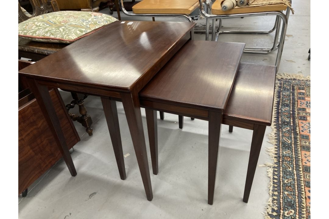 Danish Furniture: Kvalitet/Form/Funktion Design No 42 (original label) nest of three rosewood - Image 1 of 2