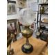 Early 20th cent. Brass oil lamp on a black porcelain mount, topped with a glass chimney and a - Image 3 of 3