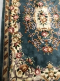 Carpets & Rugs: Chinese hand washed green ground with floral decoration in pinks, browns, greens and - Image 2 of 2