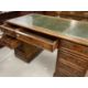 19th cent. Mahogany pedestal desk the rectangular top with green and gold tooled leather surface - Image 2 of 3