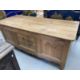 19th cent. Oak and elm oversize French coffer. 66ins. x 29ins. x 27ins. - Image 1 of 4