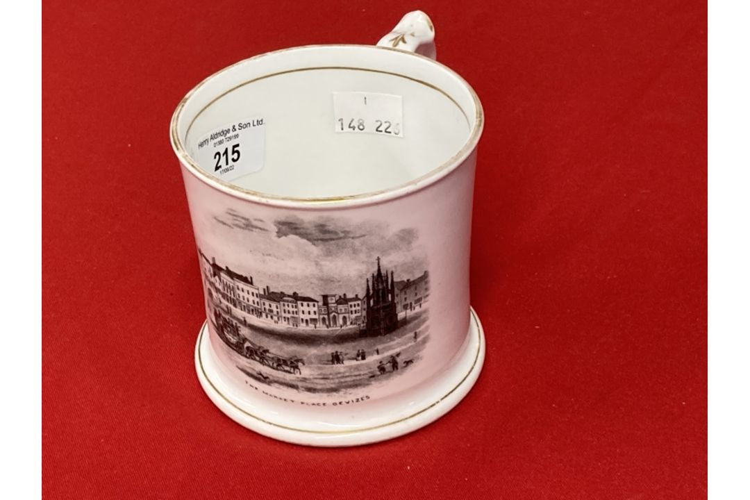 Wiltshire/Devizes Interest: Extremely rare early 19th cent. Ceramic souvenir tankard depicting The - Image 1 of 2