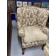 19th cent. Paisley upholstered high back porters chair, rib backed front pad feet shaped rear - Image 2 of 3