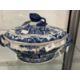 Chinese 18th cent. Blue and white porcelain shaped tureen and cover with a pomegranate handle to the - Image 1 of 4