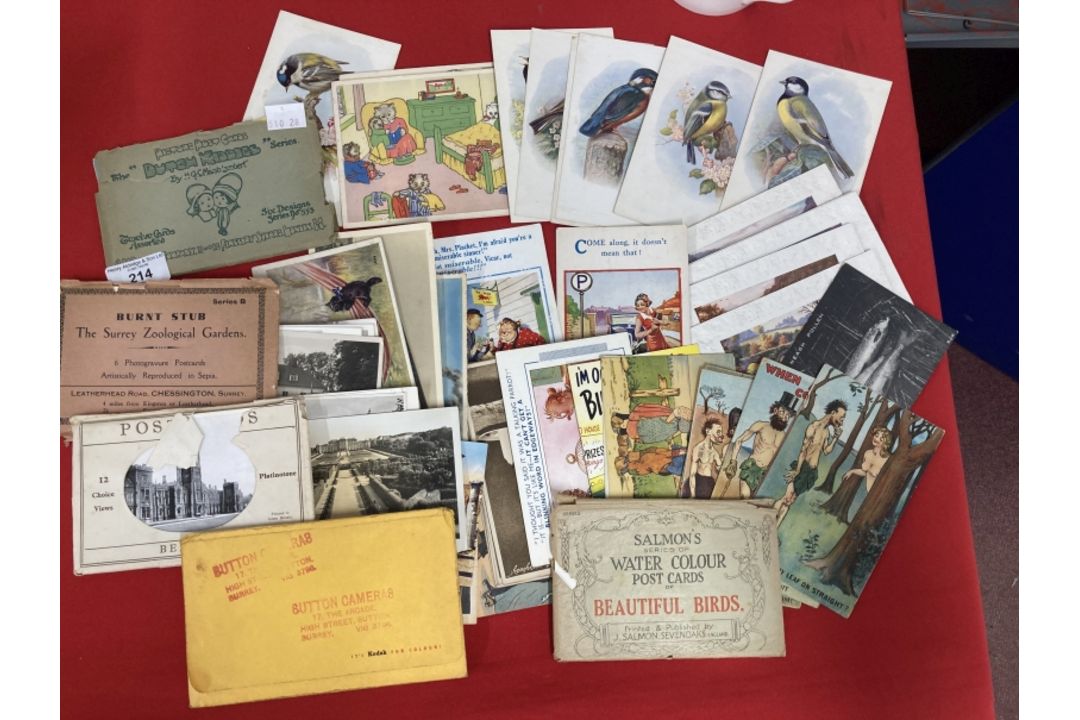 Postcards: Early 20th cent. and later to include humour, fishing, birds and cats. - Image 1 of 4