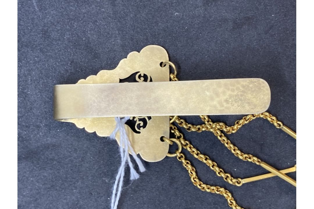 Corkscrews/Wine Collectibles: Silver, gilt and gold Chatelaine, the gold section tests 18ct. gold - Image 7 of 9