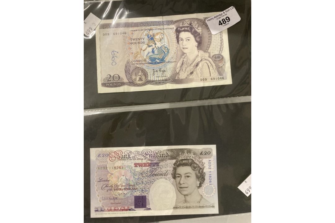 Numismatics: banknotes GB £20 notes. Page, Gill and Kentfield. William Shakespeare and Michael - Image 1 of 2