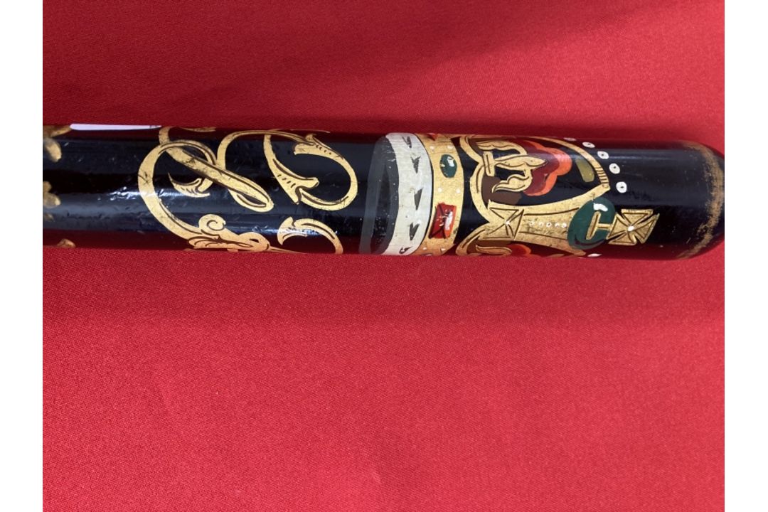 Police: Early 20th cent. Hardwood police truncheon bearing crown cipher for George V. 17½ins. - Image 2 of 3