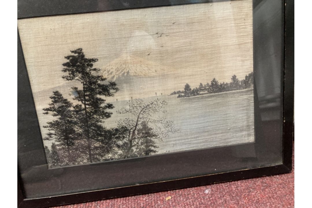 Late 19th cent. Chinese silk embroidery cats and trees, framed, C.E. Punsford Fine Art Dealer - Image 3 of 4