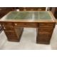 19th cent. Mahogany pedestal desk the rectangular top with green and gold tooled leather surface - Image 1 of 3