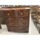 Early 19th cent. Mahogany bow front chest of two over three drawers with a cross banded top, round - Image 1 of 2