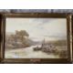 Walter Stuart Lloyd (1845-1959): Watercolour on paper, river landscape with figures and boats, - Image 1 of 4