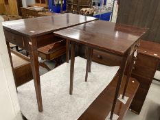 Early 19th cent. Mahogany hall table with two small end drawers on tapered supports, with