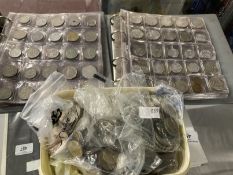 Numismatics: Coins, World. Two albums containing more than four hundred coins in plastic sleeves