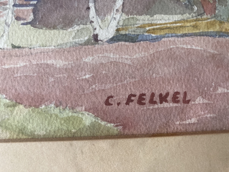 Carl (Karl) Felkel (1896-1980): Watercolour on paper, 1949 'Autumn in Delsbo Sweden', signed - Image 2 of 4