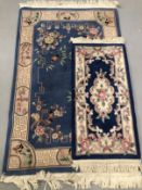 Carpets & Rugs: Chinese hand washed, the first blue ground with avian and floral decoration in