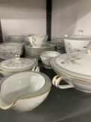Noritake 1960s 'Michelle' pattern No. 6021 dinner/tea set comprising plates (10¾ins) x 8, side