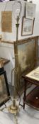 Aesthetic brass adjustable standard lamp on three cabriole lags stamped to base Hinks & Son No.