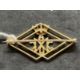 Jewellery: Yellow and white metal brooch open lozenge shape with a five pointed crown above cypher - Image 3 of 3