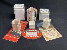 OCEAN LINER: Collection of Queen Mary and other Cunard cuboid ceramic tea ware dating from the