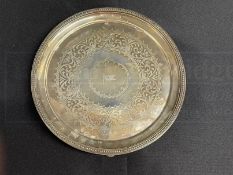 WHITE STAR LINE: First-Class Elkington plate circular serving tray. 10ins.