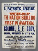 EARLY AVIATION PIONEERS/THE SAMUEL CODY ARCHIVE: : Rare promotional poster 
