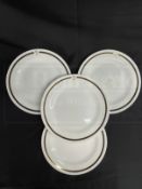 CUNARD: Queen Elizabeth 2 Wedgwood Queen's Grill dinner plates. 12ins. (4)