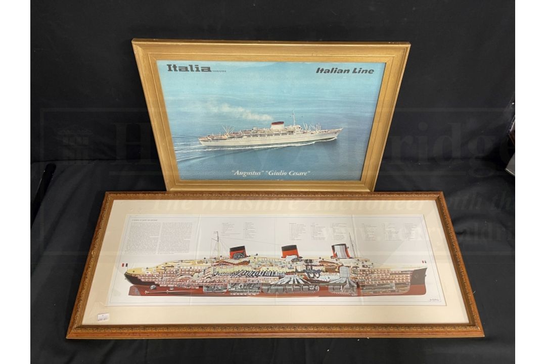 OCEAN LINER: Mixed collection of agents and other prints including, Franconia, Caronia, Normandie,
